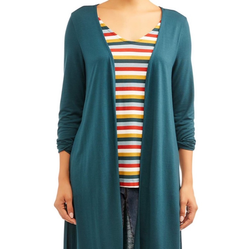 Time and Tru Women's Long Cardigan and Knit Tank